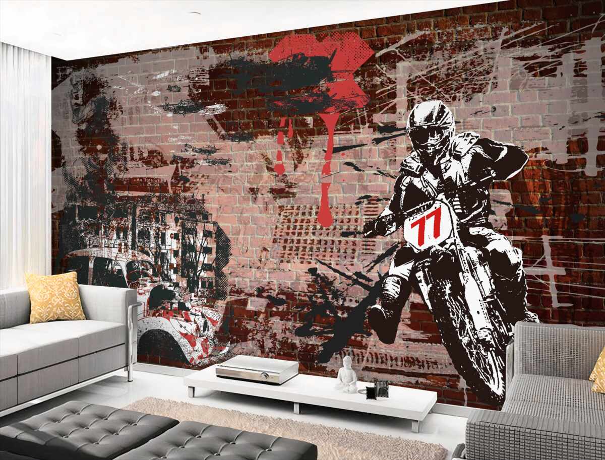 Fototapeta Motocyklista na rowerze