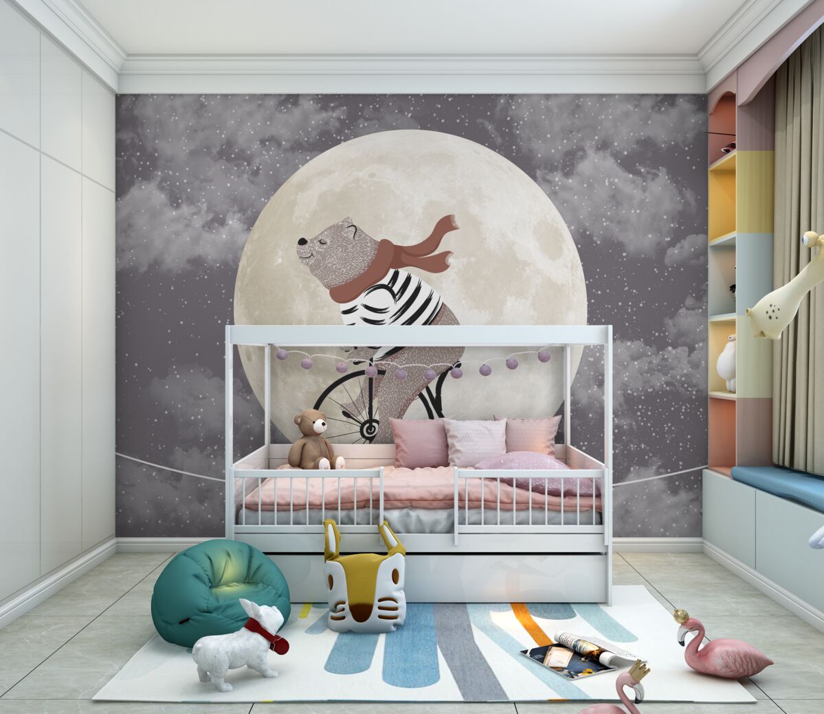 Fototapeta Cyrkowa panda na rowerze