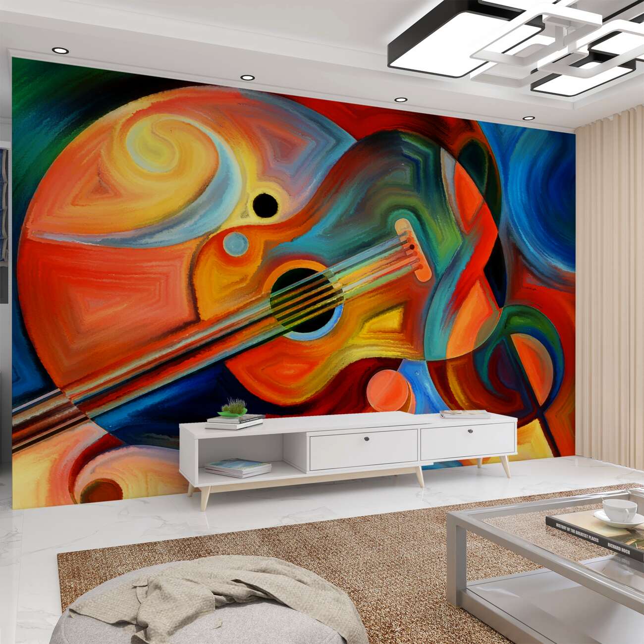 Fototapeta Gitara w abstrakcyjnych kolorach