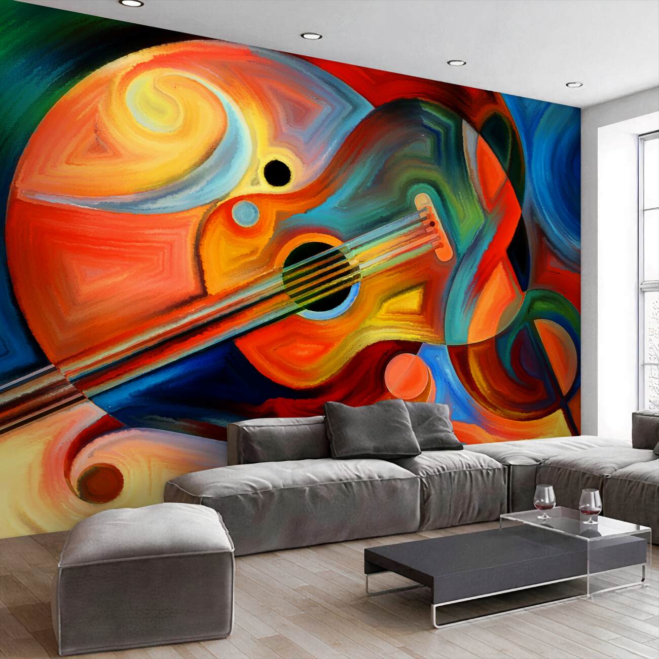 Fototapeta Gitara w abstrakcyjnych kolorach
