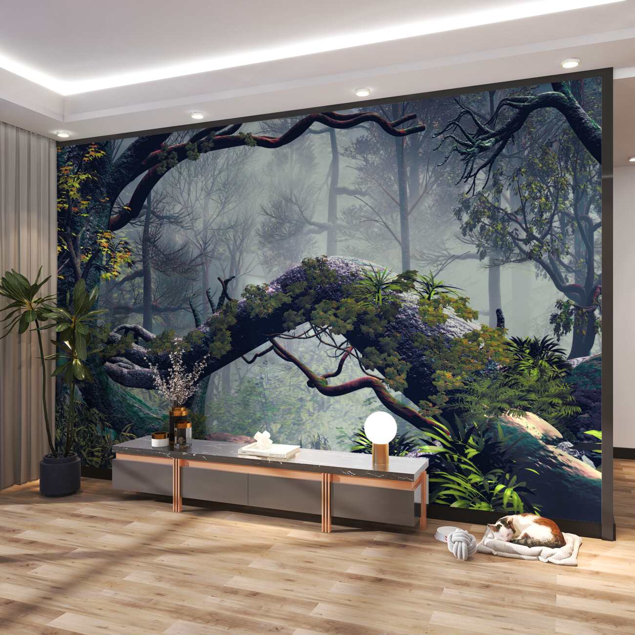 Fototapeta Blooming Night Forest