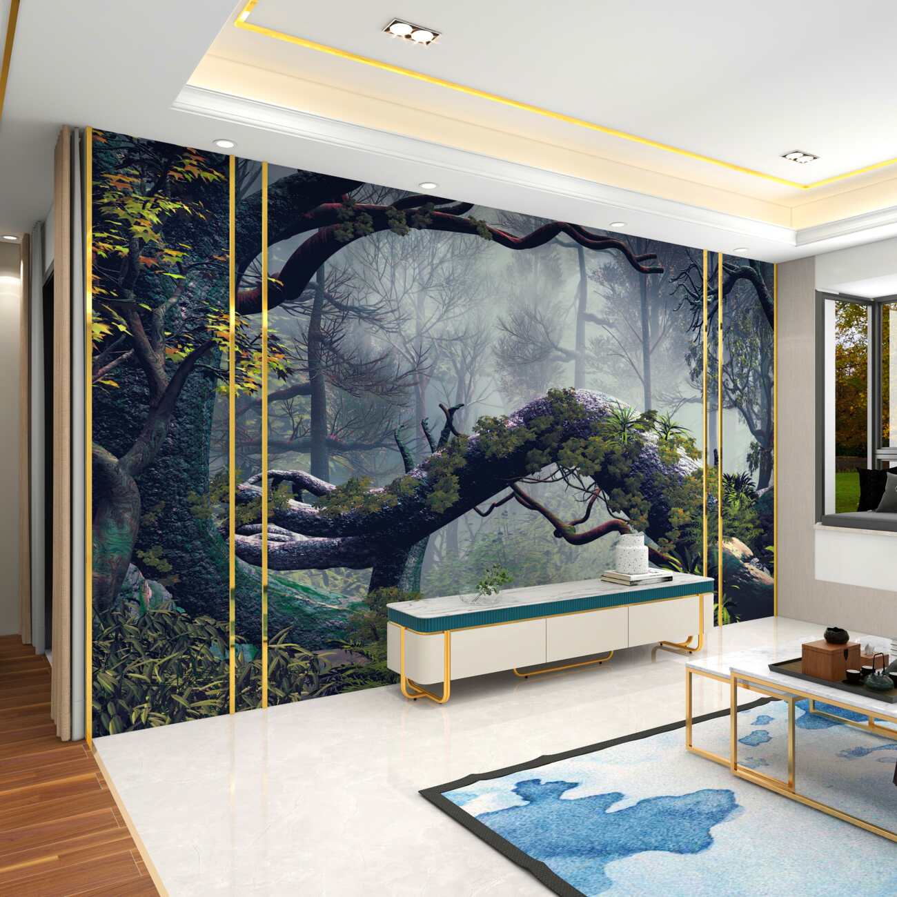 Fototapeta Blooming Night Forest