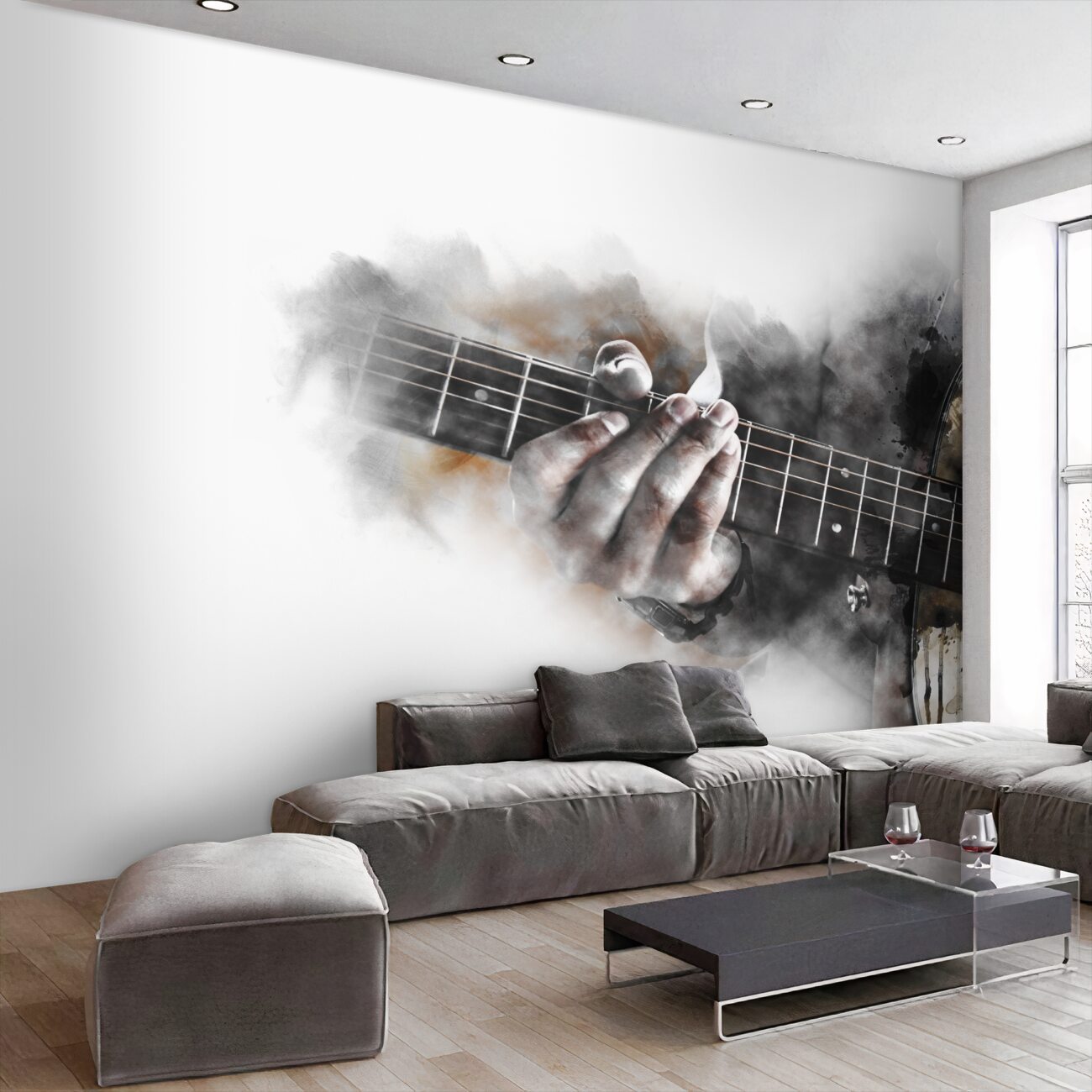Fototapeta Gitarzysta w dymie