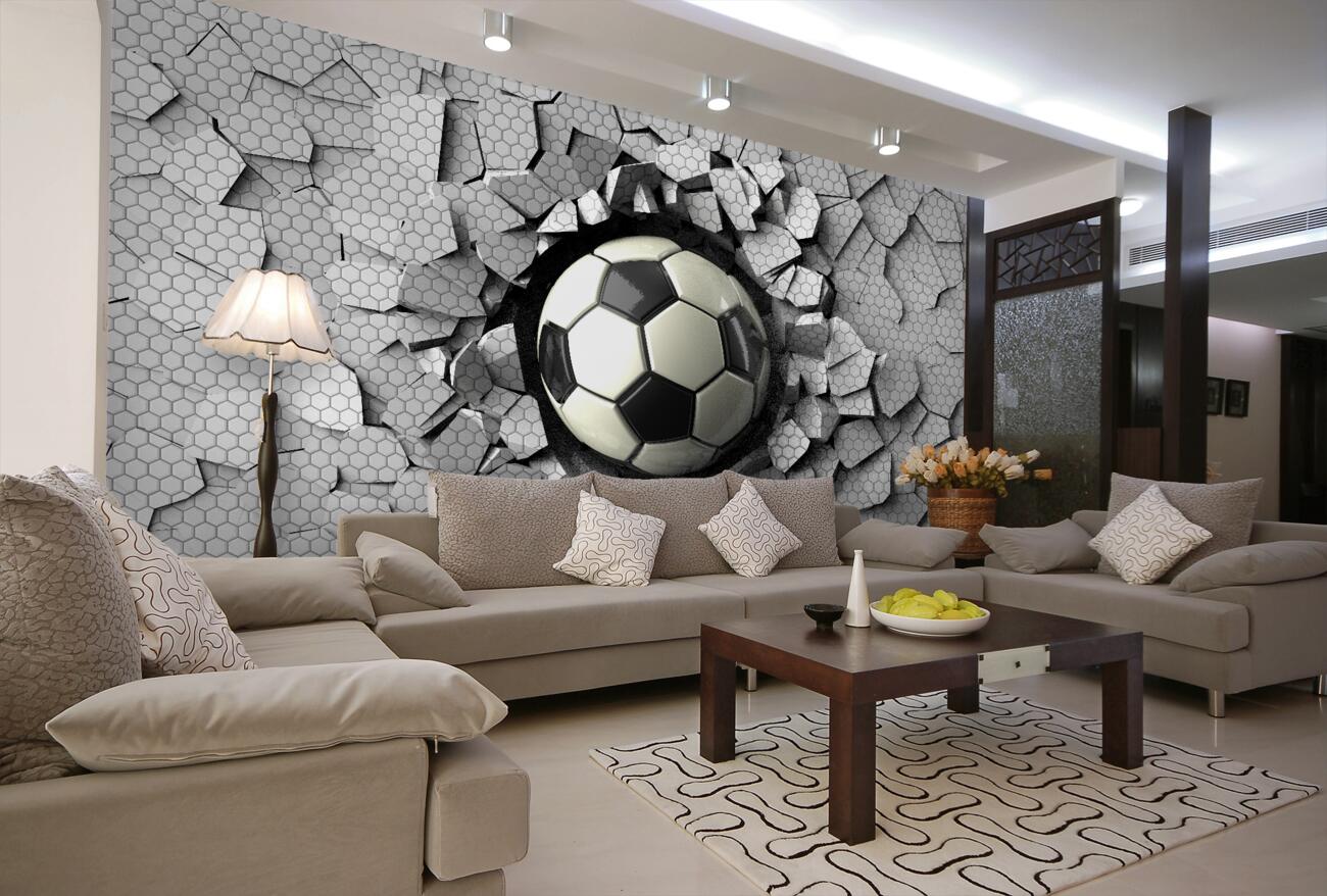 Fototapeta Piłka leci w piłkę nożną Wall
