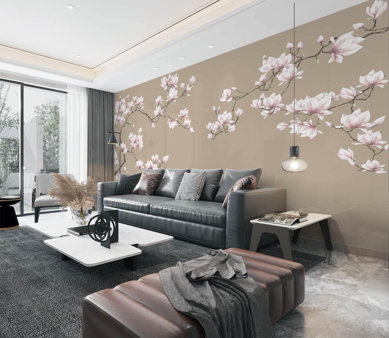 Fototapeta Smukła gałąź białej magnolii