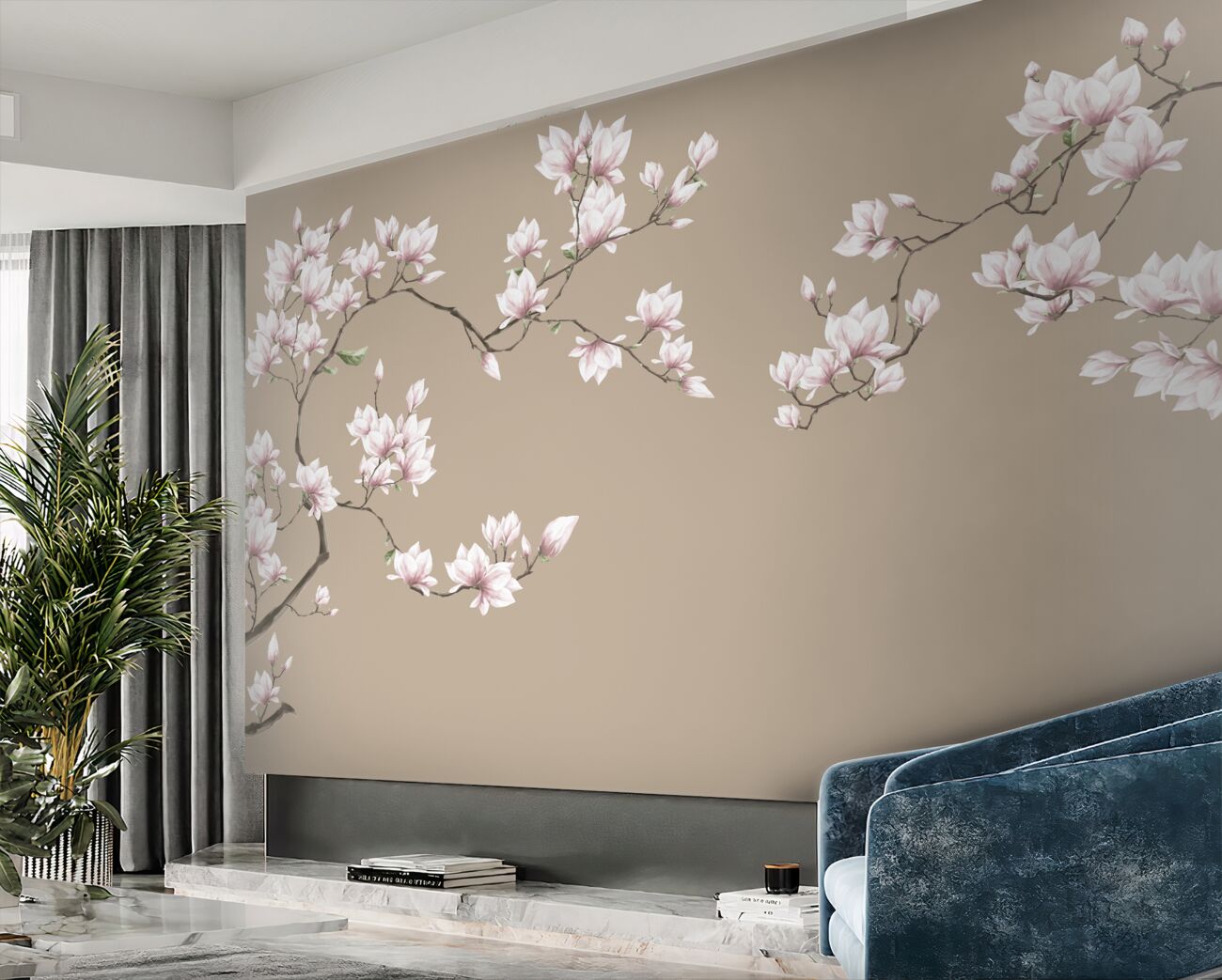 Fototapeta Smukła gałąź białej magnolii