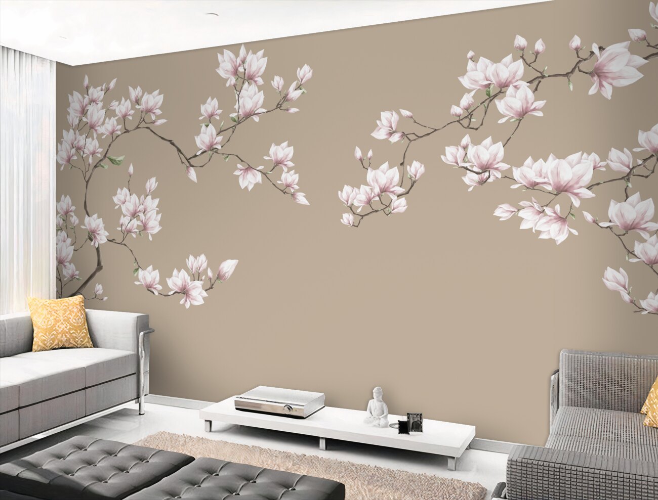 Fototapeta Smukła gałąź białej magnolii