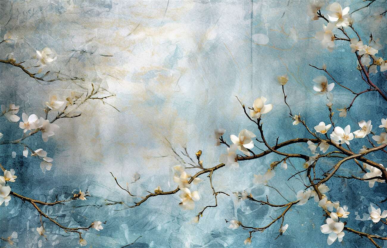 Fototapeta Oddziały Sakura na tle rzeki