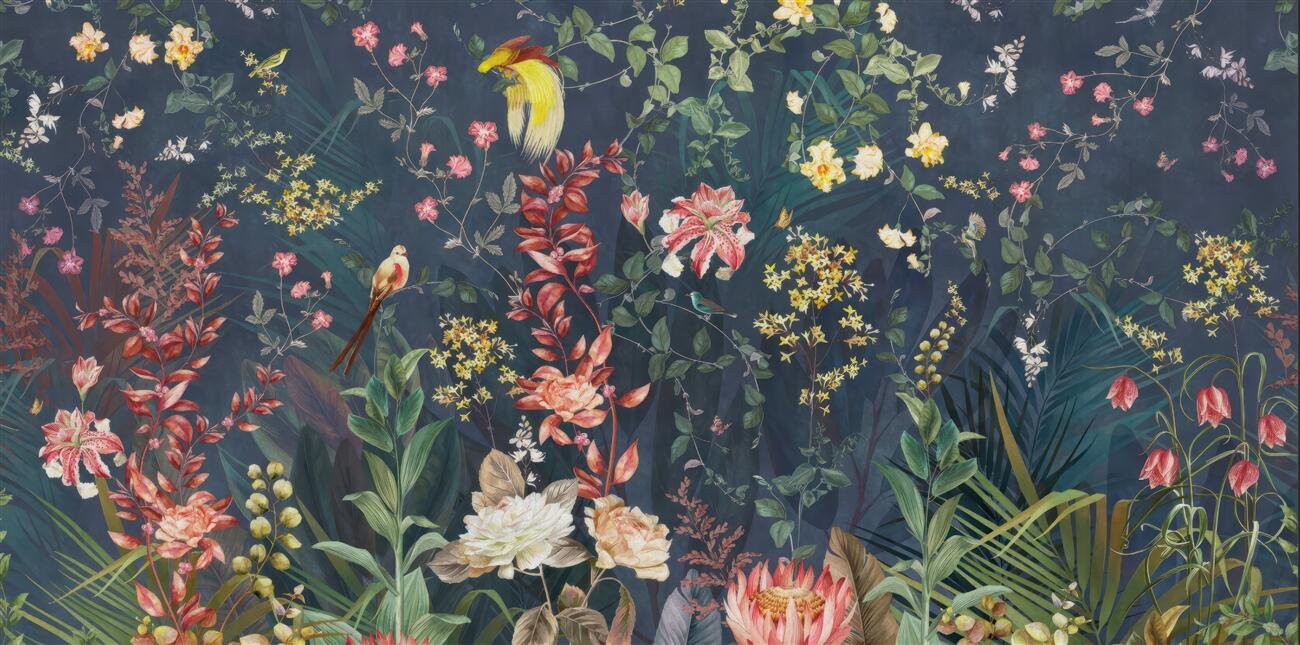 Fototapeta Noc Blooming Meadow and Parrot