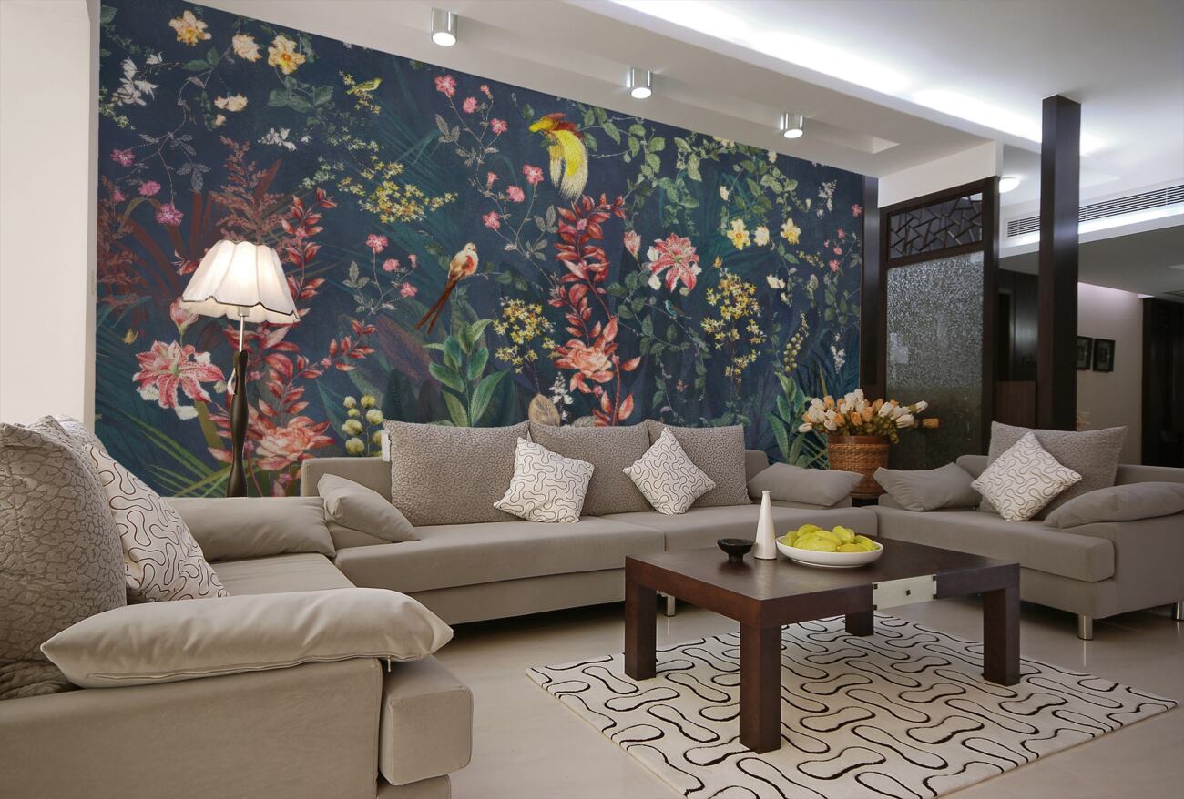Fototapeta Noc Blooming Meadow and Parrot