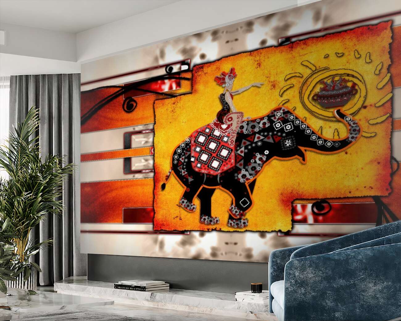 Fototapeta Indyjska ornament na obszernej konsystencji
