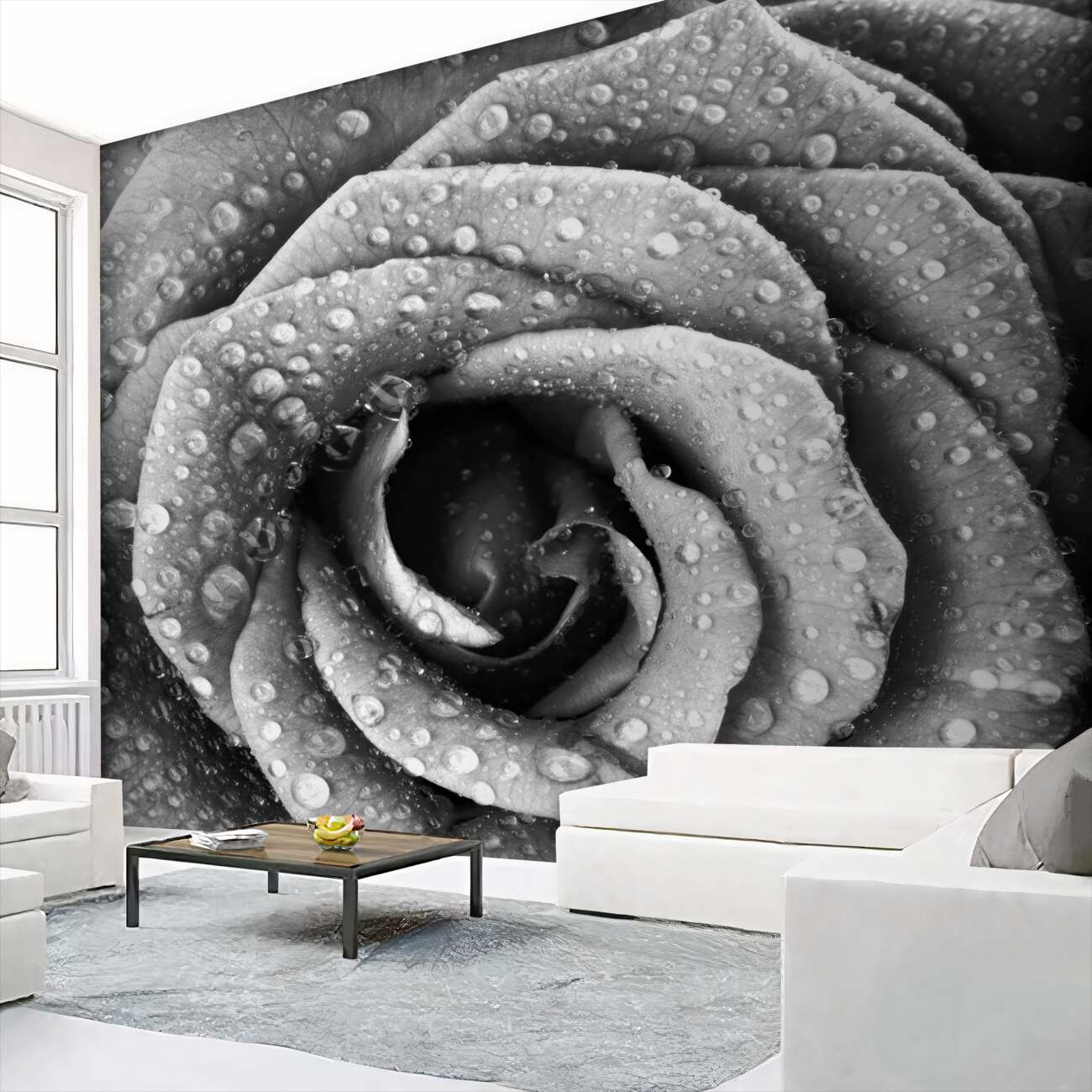 Fototapeta Róża w czerni i bieli