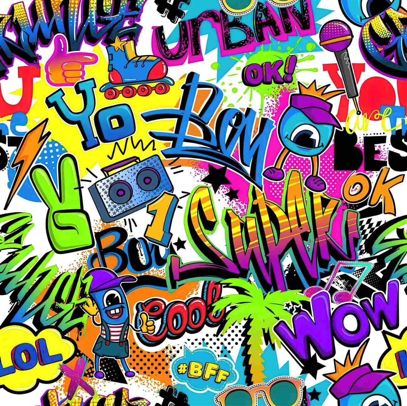 Fototapeta Jasne pisanie graffiti