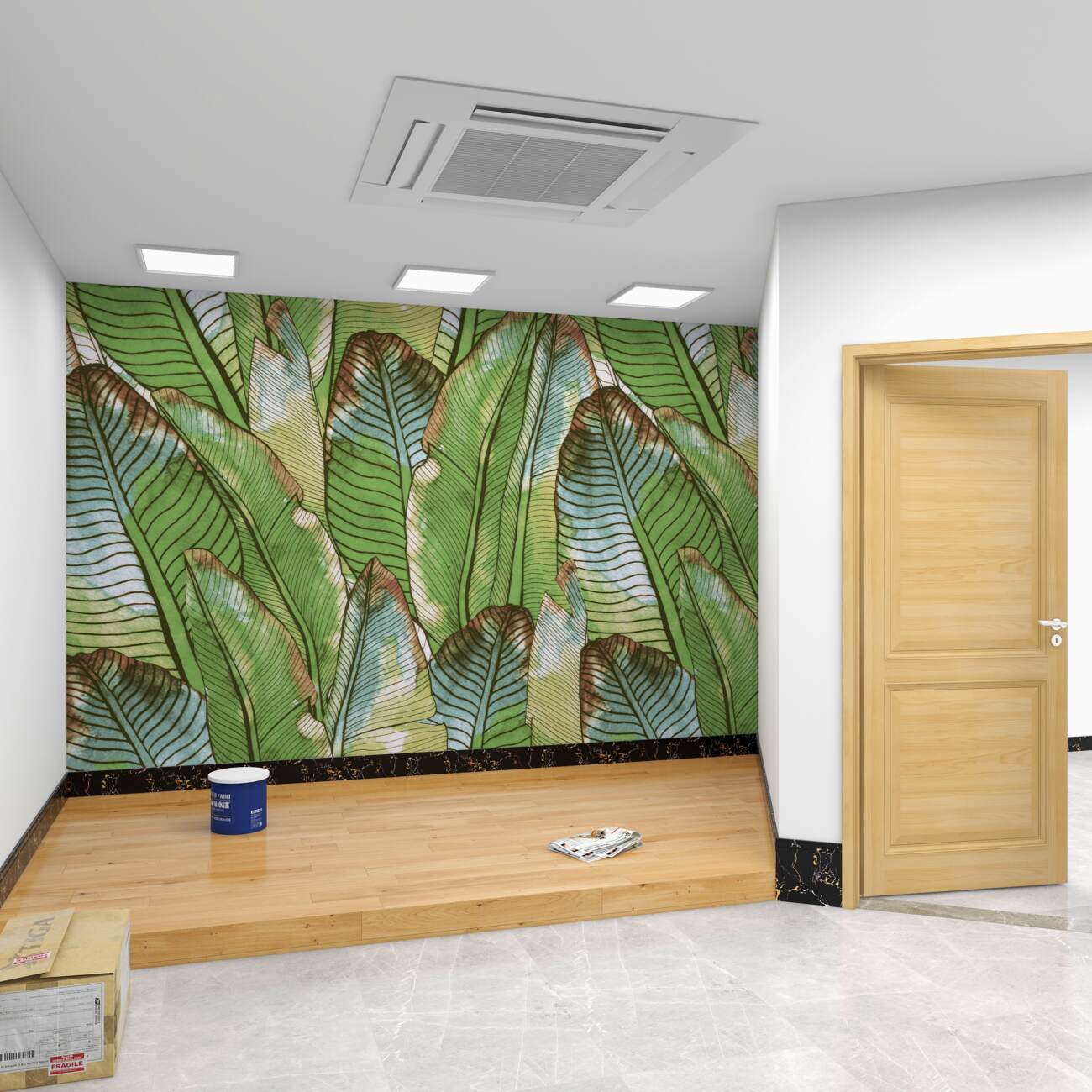 Fototapeta Jasne -green liście z teksturami