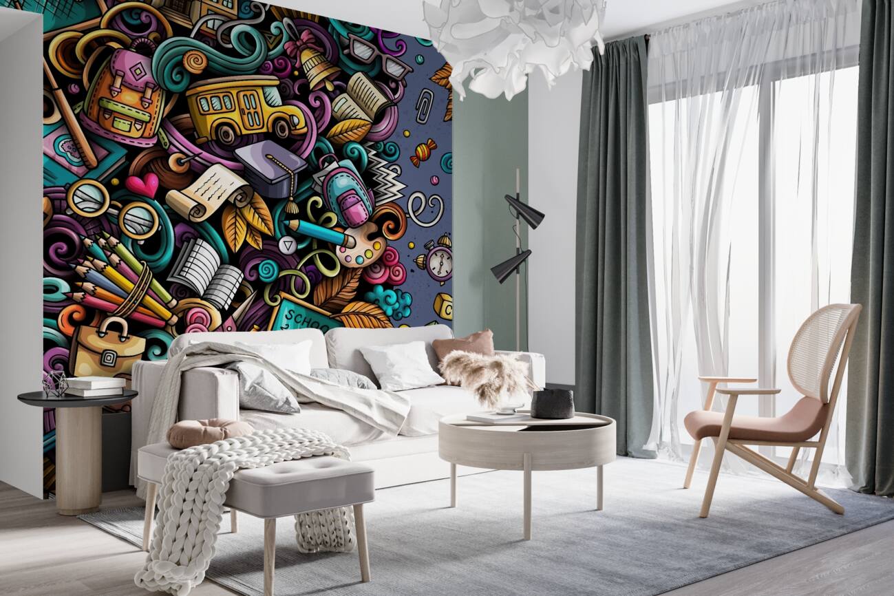 Fototapeta Inwentaryzacja szkolna w graffiti