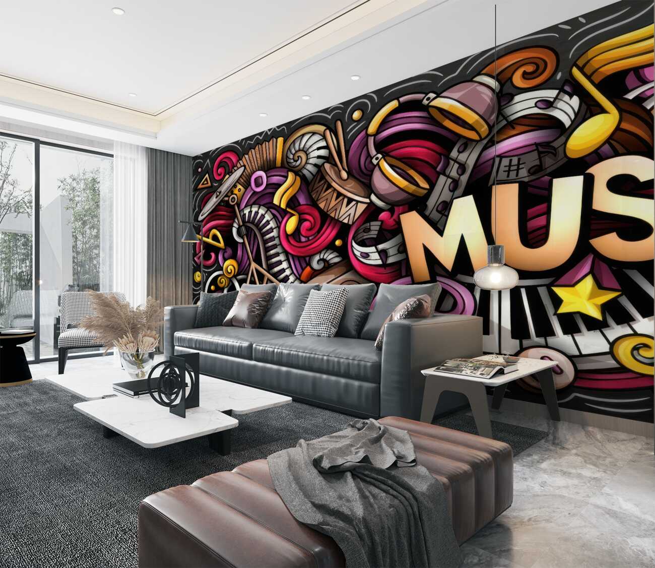 Fototapeta Muzyczne graffiti jest jasne