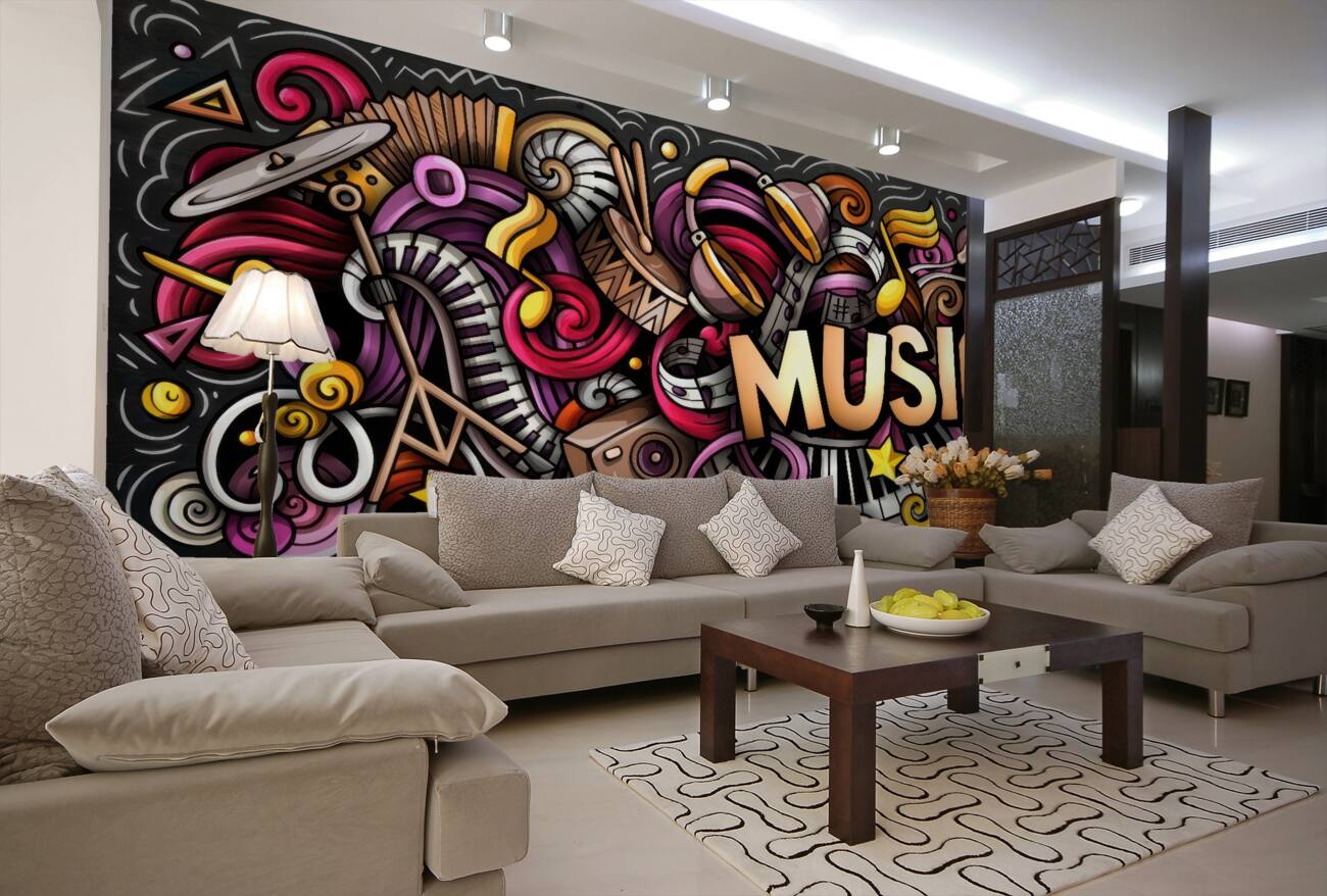 Fototapeta Muzyczne graffiti jest jasne