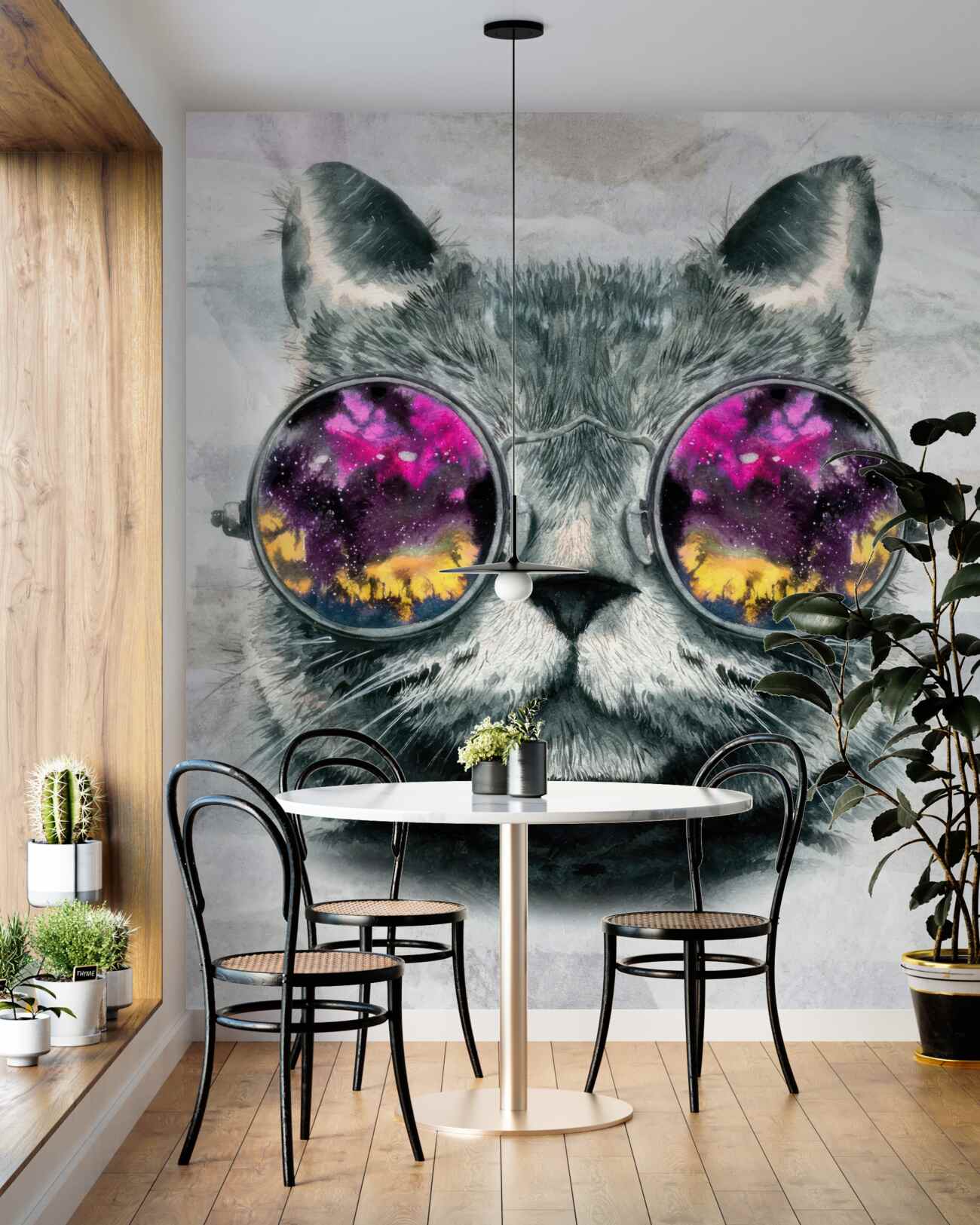 Fototapeta Stylowy kot w abstrakcji okularów