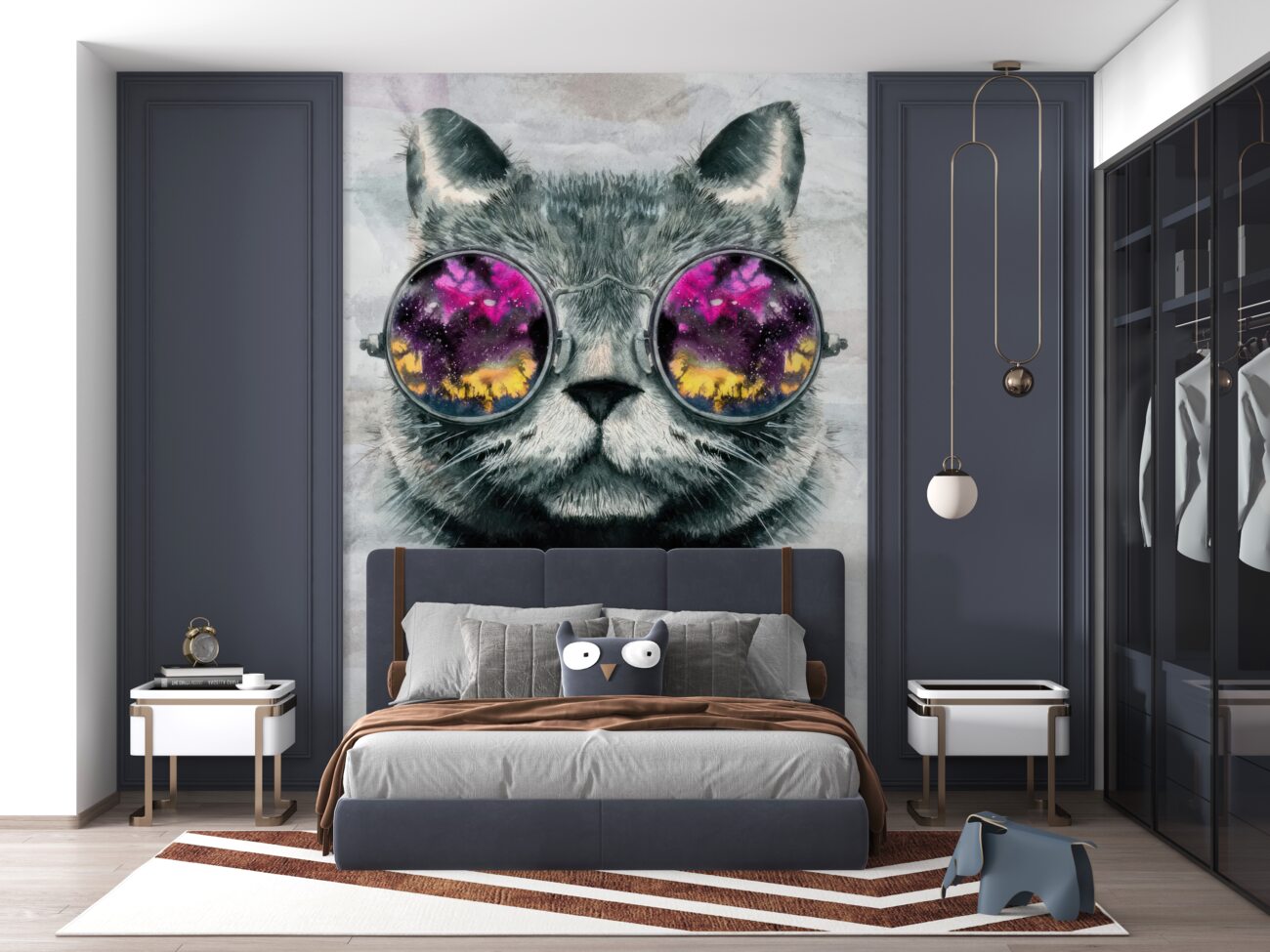 Fototapeta Stylowy kot w abstrakcji okularów