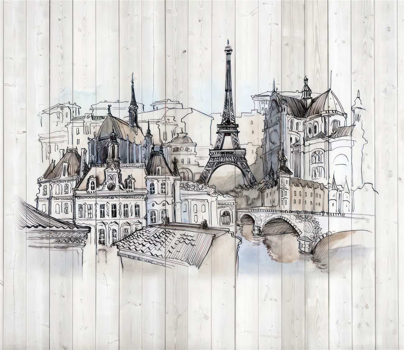 Fototapeta Francuska ilustracja architektury