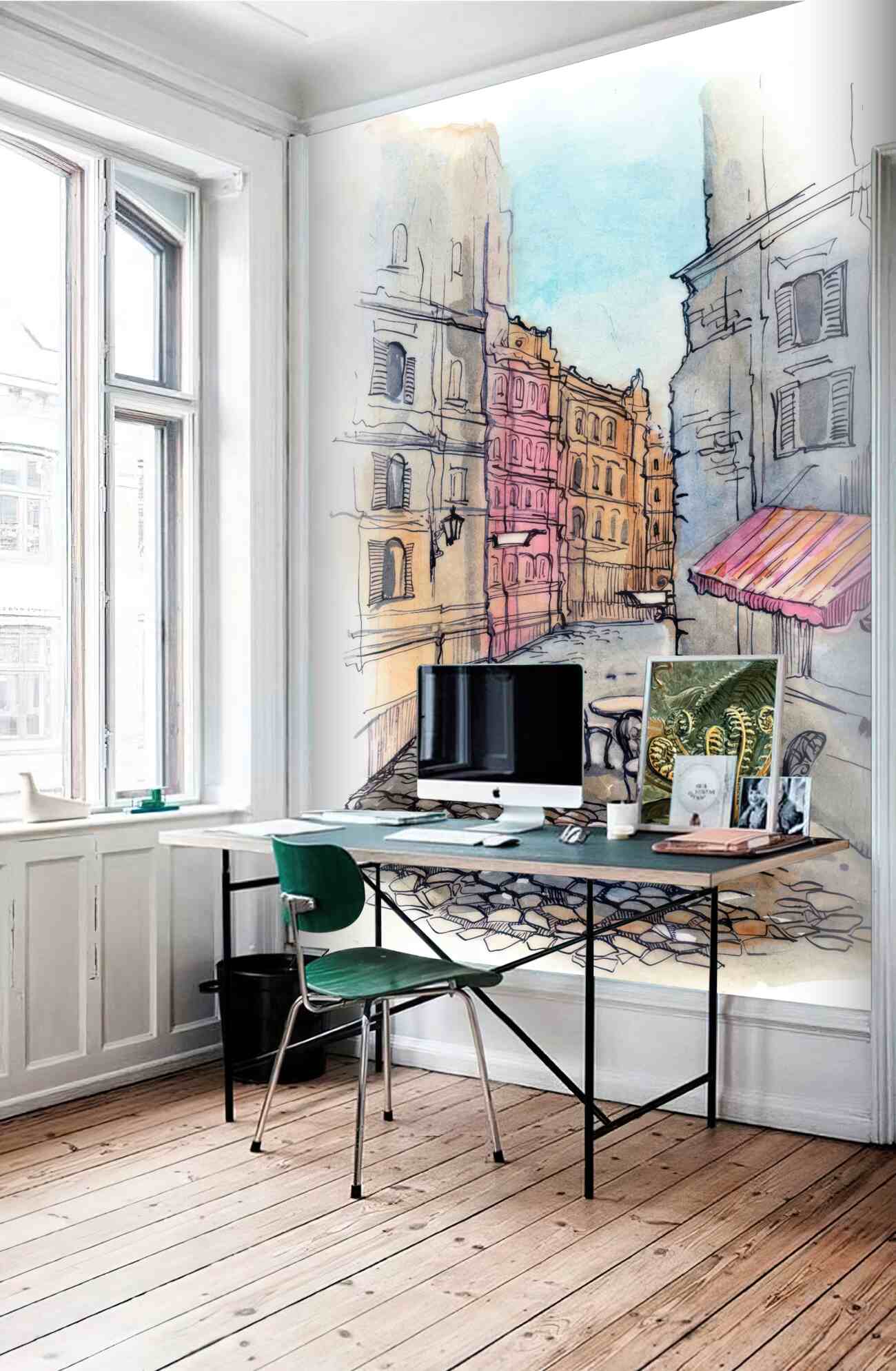 Fototapeta Stara architektura uliczna z ołówkiem
