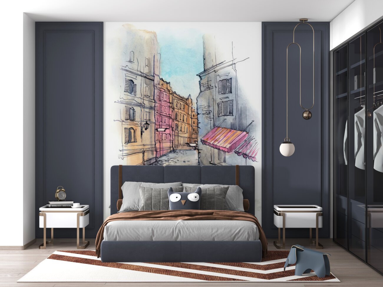 Fototapeta Stara architektura uliczna z ołówkiem