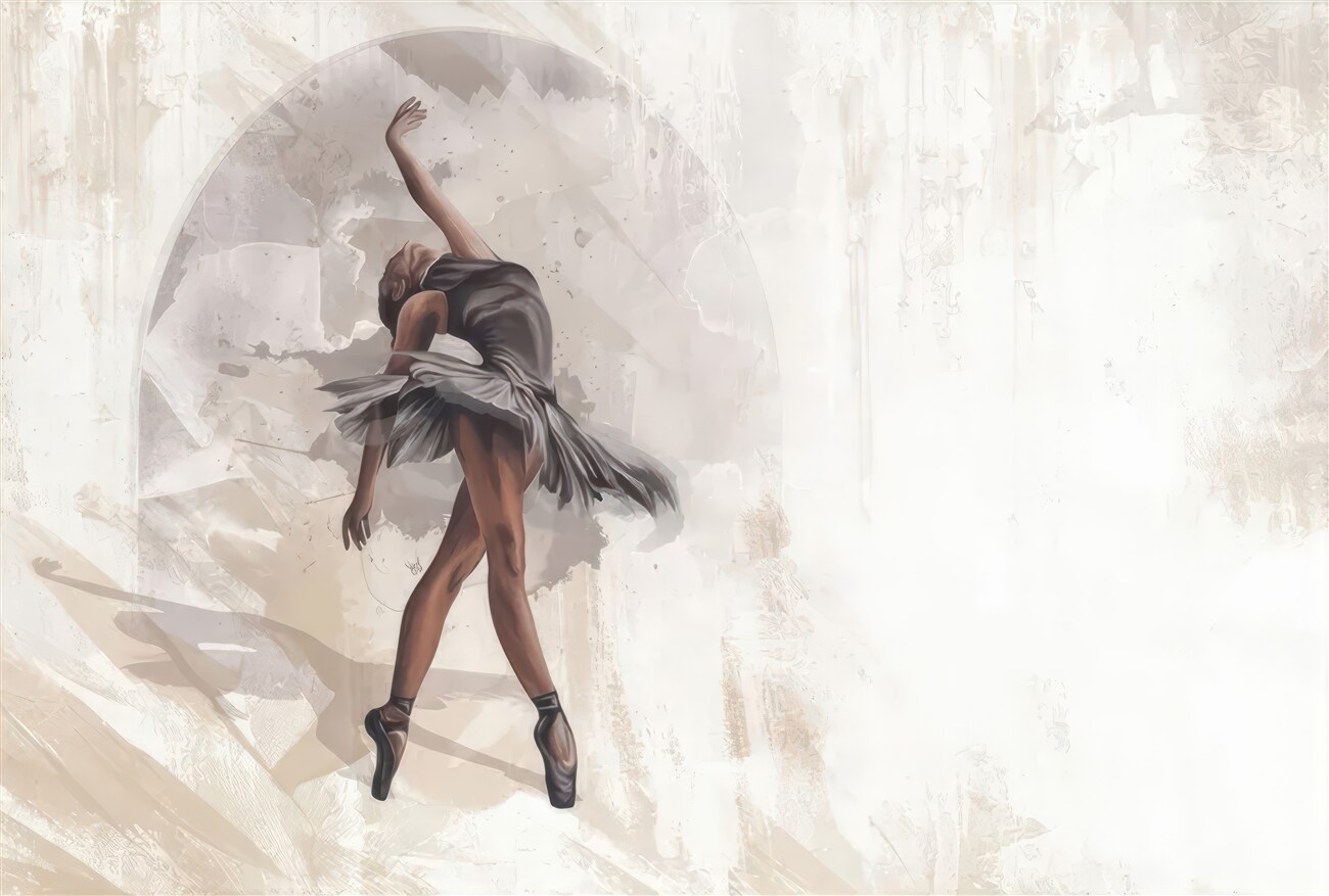 Fototapeta Ballerina w stojaku akwareli