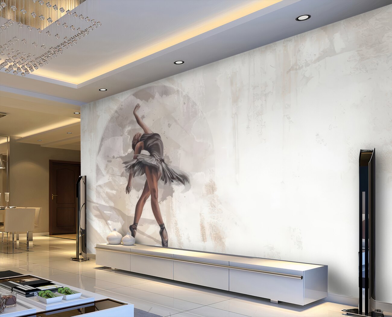Fototapeta Ballerina w stojaku akwareli