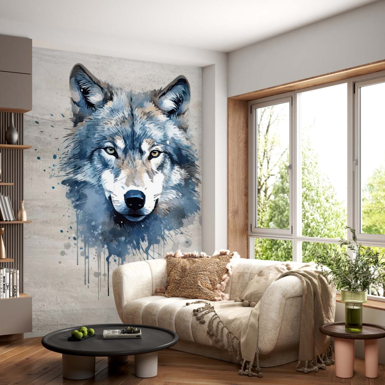 Fototapeta Okropny silny wilk akwareli