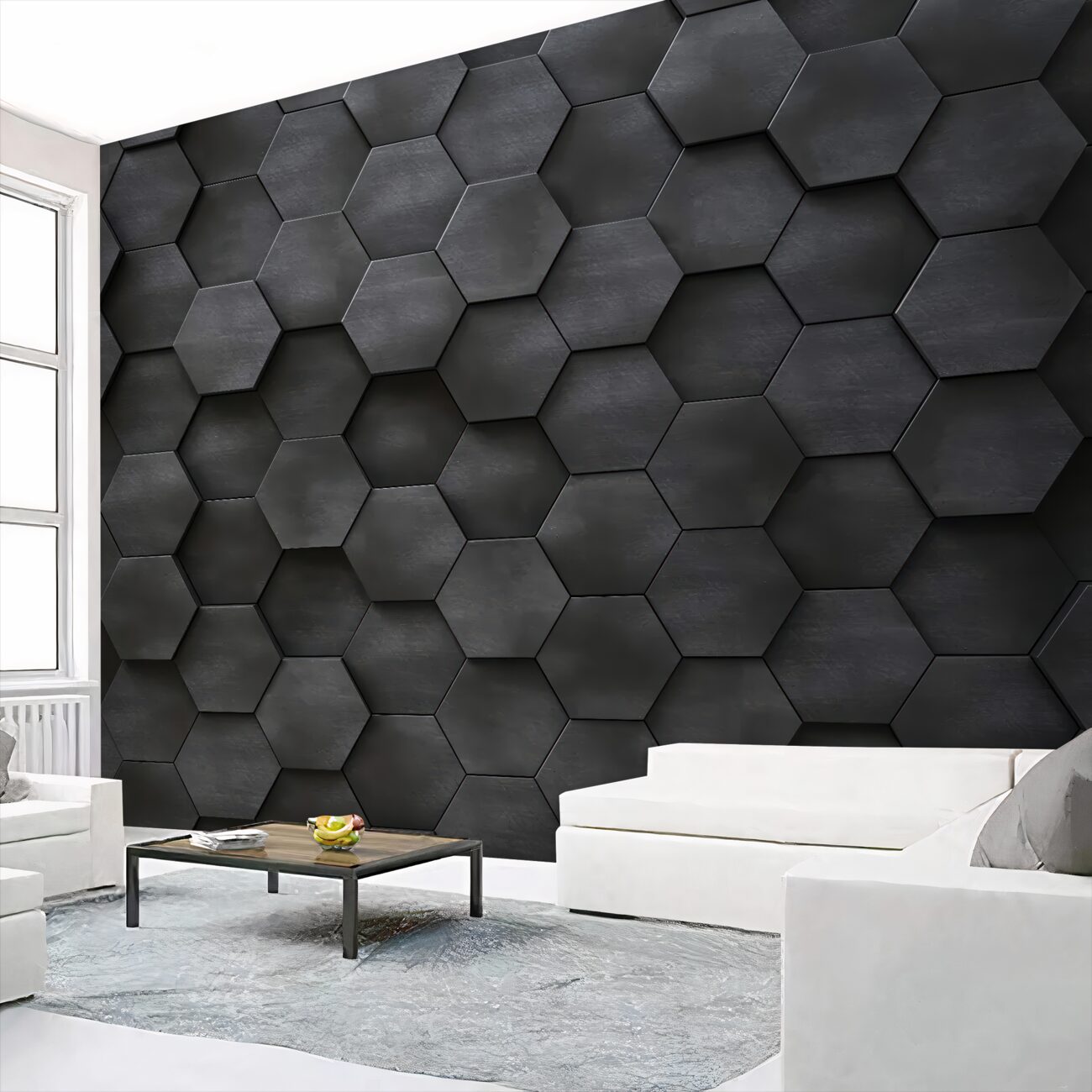 Fototapeta Geometryczne kształty czarne -białe