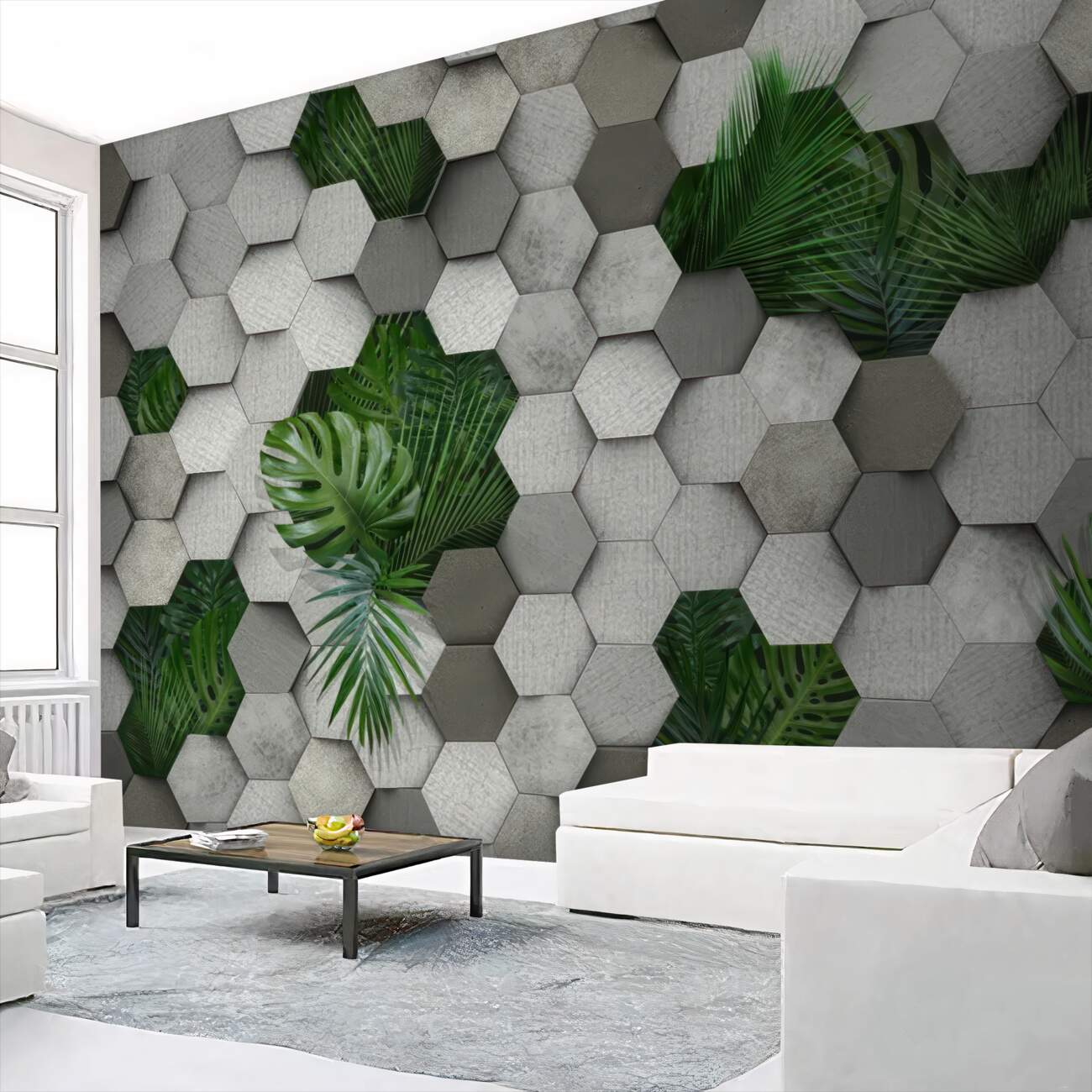 Fototapeta Geometryczne kształty i zioła objętościowe