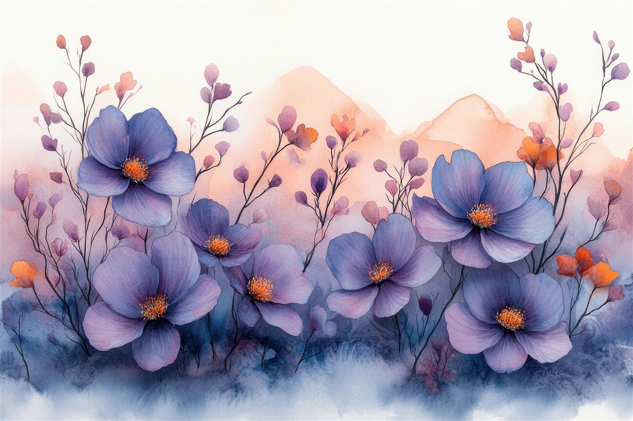 Fototapeta Mountain Young Meadow Flowers