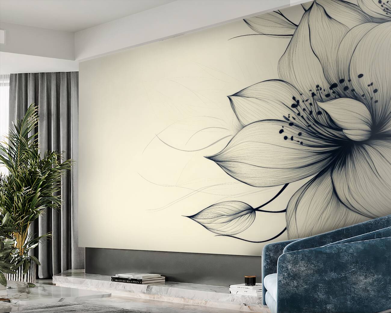 Fototapeta Liście magnolii są czarne białe