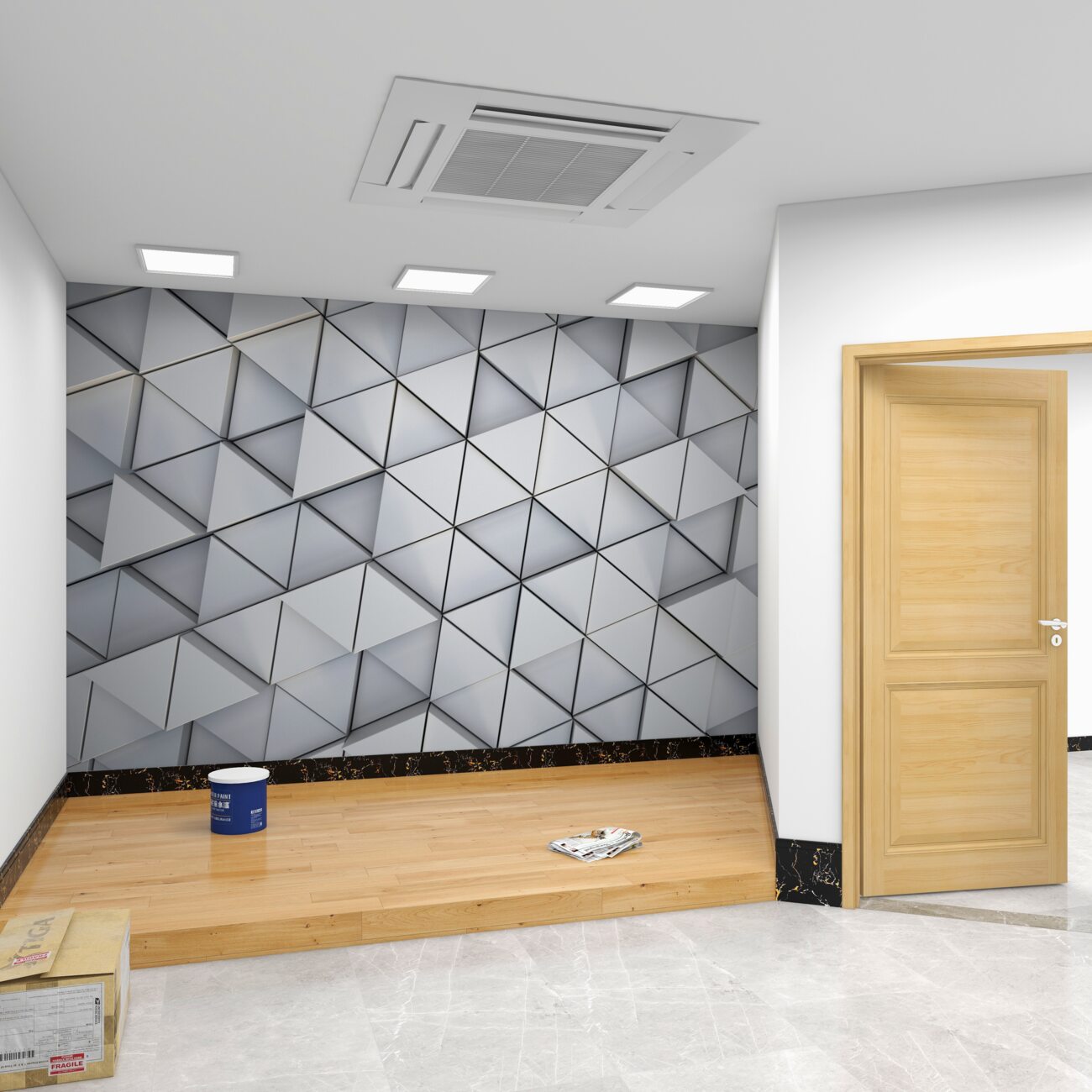 Fototapeta Teksturowane trójkąty 3D