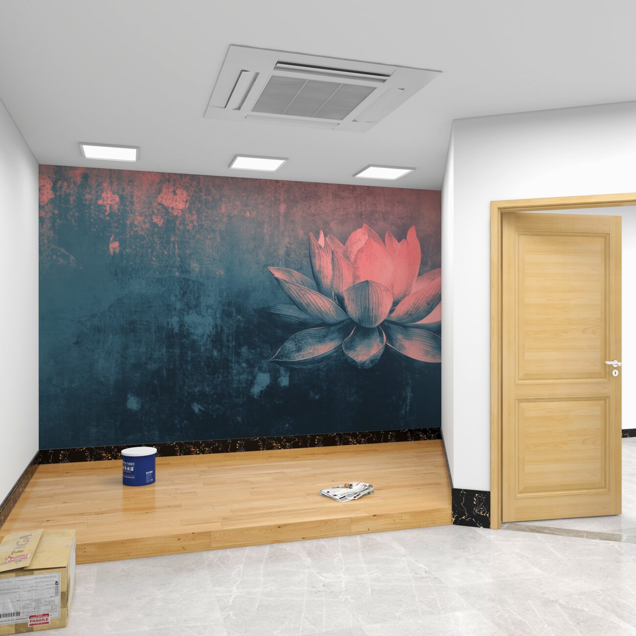 Fototapeta Sleep Lotus na nocnej wodzie
