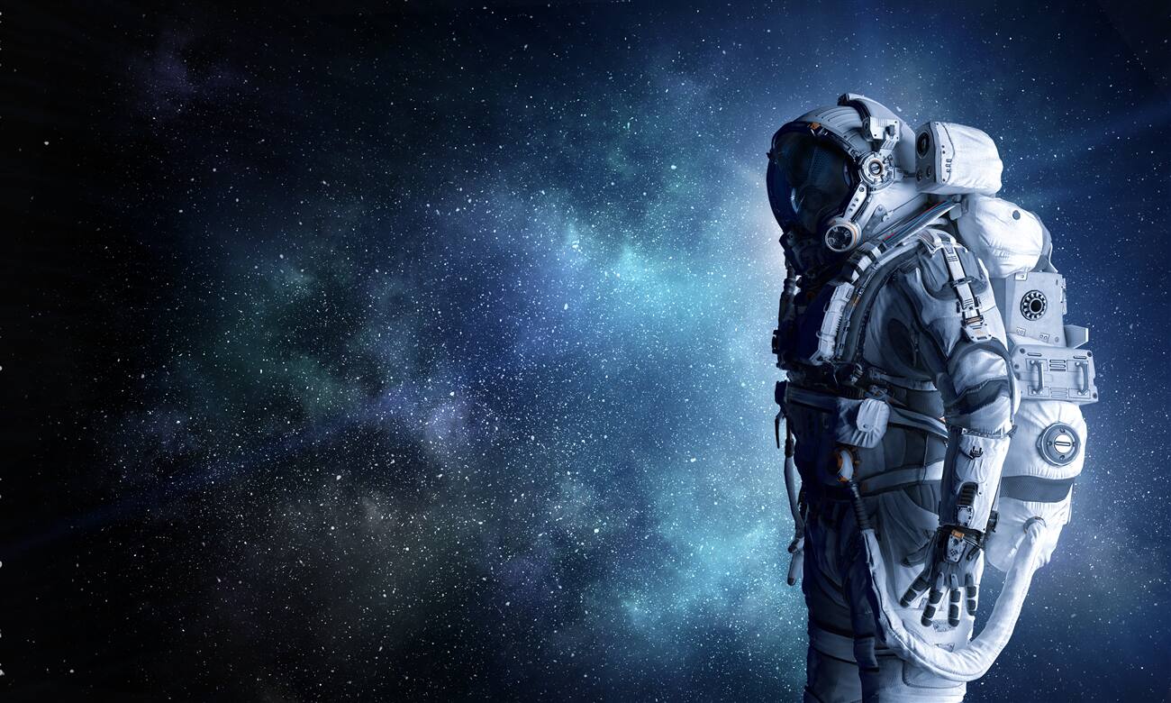 Fototapeta Astronauta w przestrzeni otwartych przestrzeni