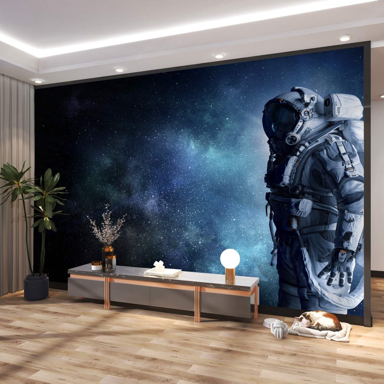 Fototapeta Astronauta w przestrzeni otwartych przestrzeni