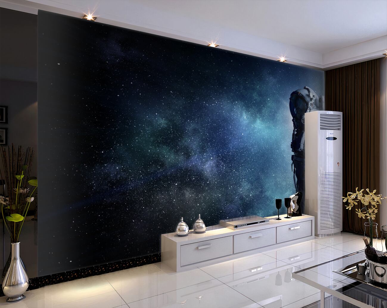 Fototapeta Astronauta w przestrzeni otwartych przestrzeni