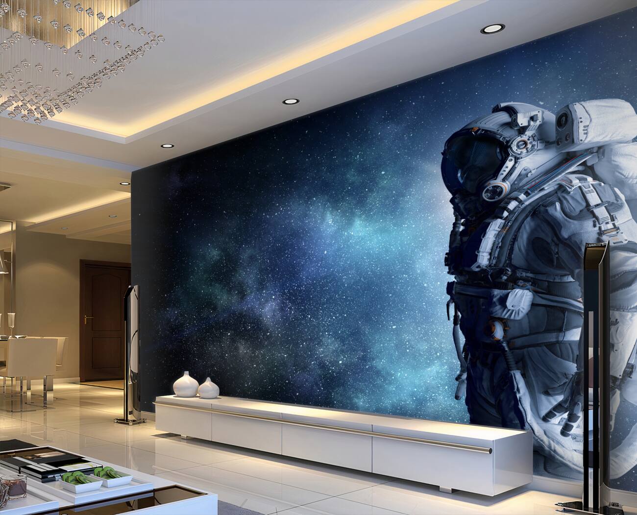 Fototapeta Astronauta w przestrzeni otwartych przestrzeni