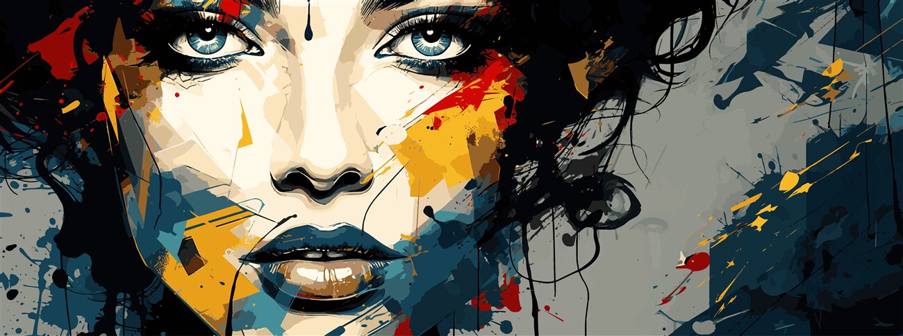 Fototapeta Obraz dziewczyny w pop -art -paints
