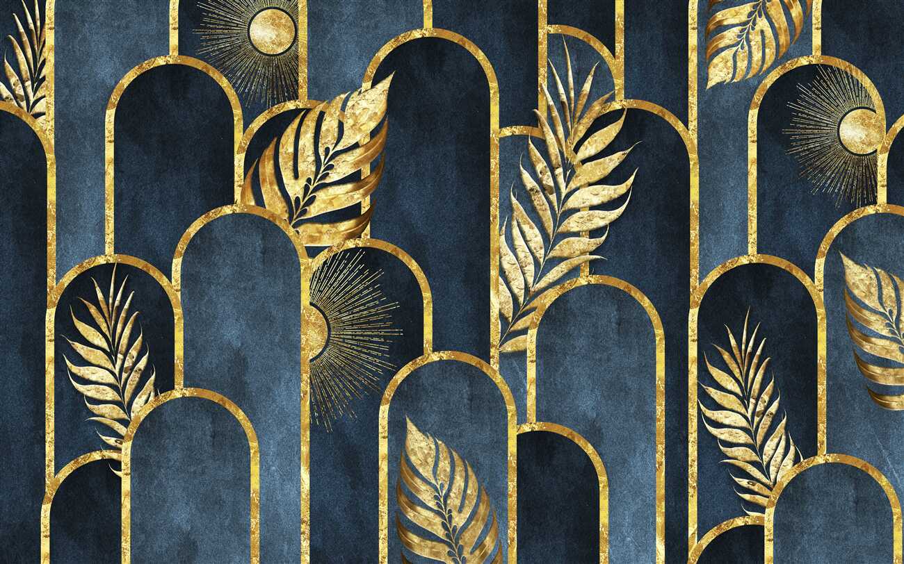 Fototapeta Golden Fern pozostawia streszczenie
