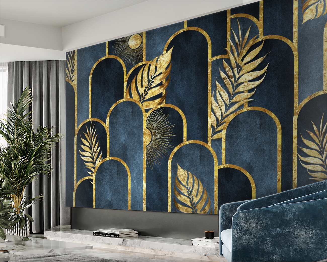 Fototapeta Golden Fern pozostawia streszczenie