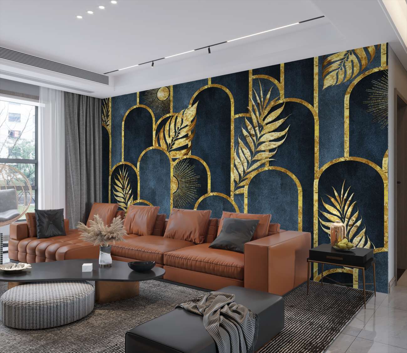 Fototapeta Golden Fern pozostawia streszczenie