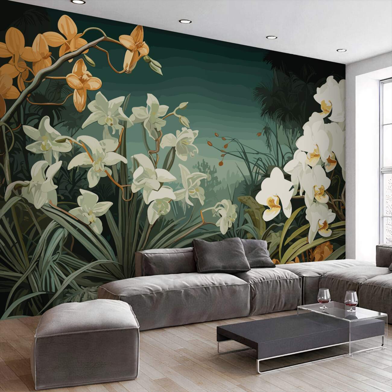 Fototapeta Blooming Orchids ilustracja