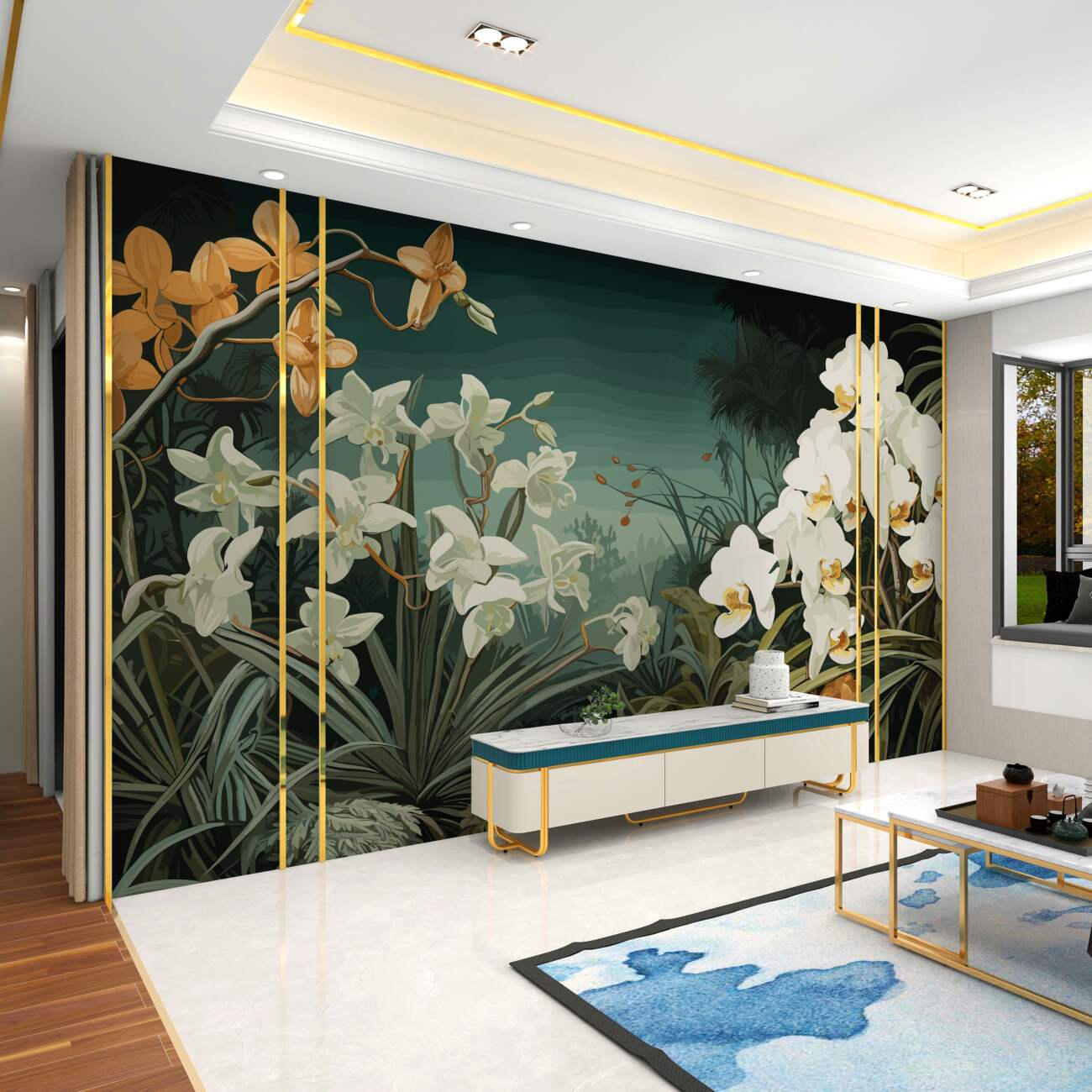 Fototapeta Blooming Orchids ilustracja