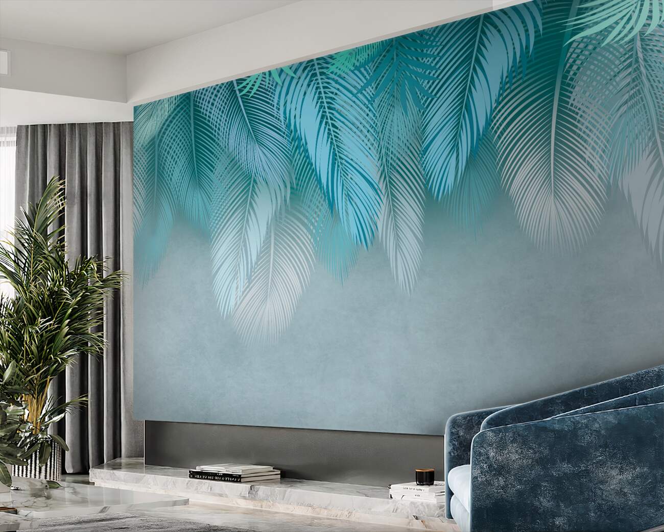 Fototapeta Blue -Feather Fall
