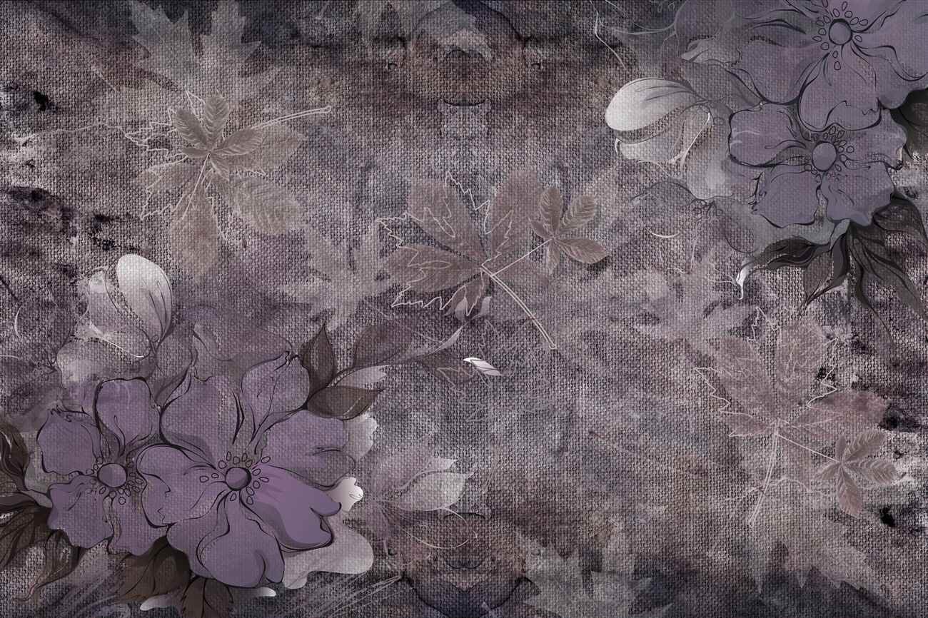 Fototapeta Kwiaty na ciemnym tle teksturowanym