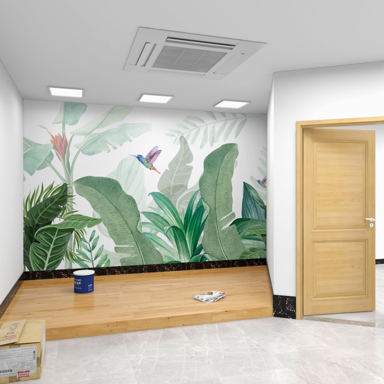 Fototapeta Kolibry nad palmami
