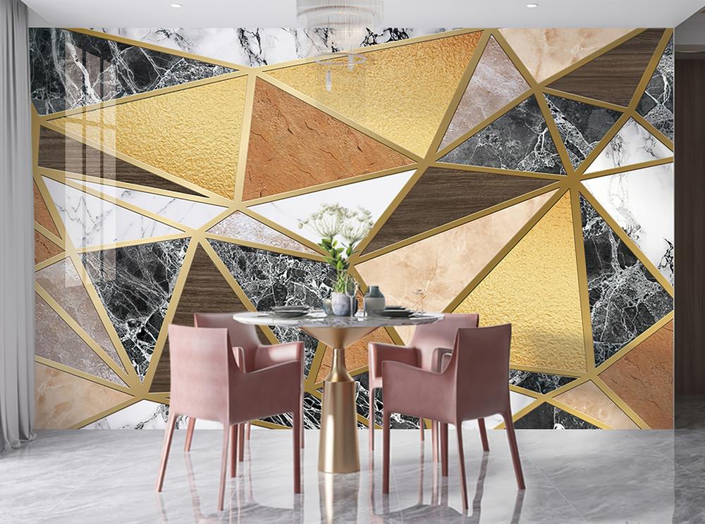 Fototapeta geometryczna złotawa