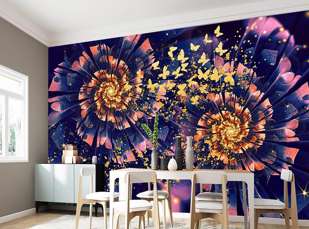 Fototapeta motyle kwiaty